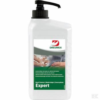 Handreiniger Expert 1Ltr - 10710001004 -  Handreiniger met microkorrels voor extreme specialistische vervuilingen zoals verf, inkt, lijm, lak en kit. Gebaseerd op tweebasische esters voor het verwijderen van de meest hardnekkige vervuilingen die voorkomen in schadeherstelbedrijven, de bouw, druk- en verfindustrieën. 

 Wrijf een kleine hoeveelheid Dreumex Expert in de handen. Voeg wat water toe en was de handen grondig tot dit volledig met het vuil is vermengd. Daarna de handen goed afspoelen en drogen. Verpakking goed gesloten en koel opslaan. 
