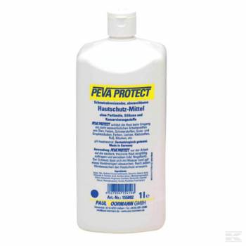 Peva huidbeschermingsmiddel 1 ltr - HC155002 -  - Vergemakkelijkt de huidreiniging door vuilbindende bestanddelen 
- Bevat huidvriendelijke, milde tenside 
- Beschermt de huid door speciale, anorganische beschermende pigmenten 
- Snel intrekkend 
- Zuinig in gebruik 

 - Wit middel met ontstekingsremmend hamamelisextract 

