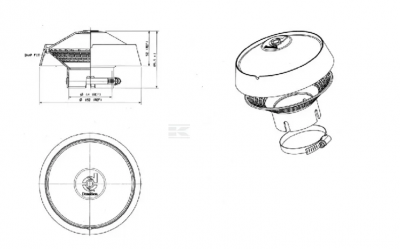 H001378 Regenkap 64mm Donaldson - H001378  -  Productnummer H001378 

 EAN0742330003213 

 Eenheid Per stuk 

 Materiaal behuizing Kunststof 

 Lengte 86 mm 

 Hoogte 89,31 mm 

 Buitendiameter 152 mm 

 Inlaatpoort diameter 64 mm 
