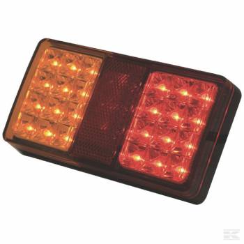 LED-Achterlicht 12/24V - LA26002AR -  - Achter-, rem- en knipperlicht 
- Lampglas oranje / rood 
- Behuizing zwart 
