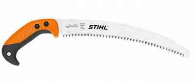 Stihl takkenzaag PR 27 C - 0000-881-8703 -  Takkenzaag met gebogen zaagblad om zonder druk te kunnen zagen, o.a. bij boomverzorging. Met 3-zijdige Japanse vertanding, impulsgehard, verchroomd staal, conische zaagbladvorm, ergonomische zachte handgreep, tegen corrosie beschermd, houder voor montage aan beide zijden: zowel voor links- als rechtshandigen.Met zaagblad van 27 cm voor een takdiameter tot 120 mm. 
