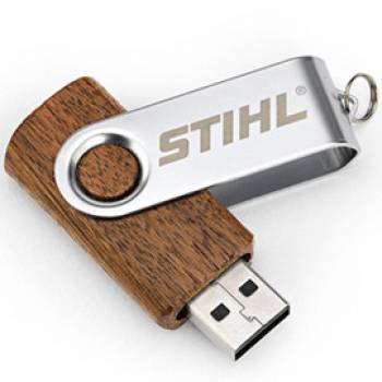 Houten USB-stick Stihl - 0464-575-0060 -  Notenhout, FSC gecertificeerd. 

 16GB. 
