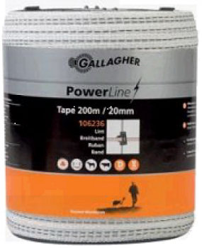 PowerLine schriklint 20mm 200 m wit - 106236 PowerLine schriklint 20mm 200 m wit - 106236