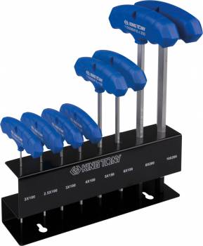 Set zeskant T-inbussleutels met handgreep en bolronde kop in display - 8 dlg - 21108MR 