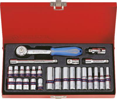 Doppenset metrisch en accessoires 1/4 Doppenset metrisch en accessoires 1/4