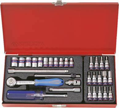 Doppenset metrisch en accessoires 1/4 Doppenset metrisch en accessoires 1/4