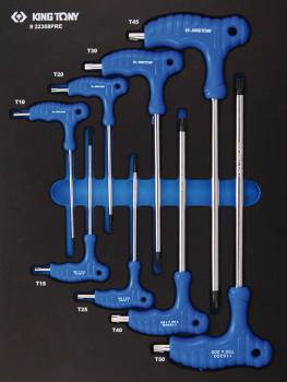 Inlegbakje uit EVAWAVE hoge dichtheidsschuim met TORX®- en RESISTORX®-inbussleutels - 8 dlg -  