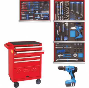 Volledige gereedschapstrolley pro KT snelservice - 182 dlg - Volledige gereedschapstrolley pro KT snelservice - 182 dlg -