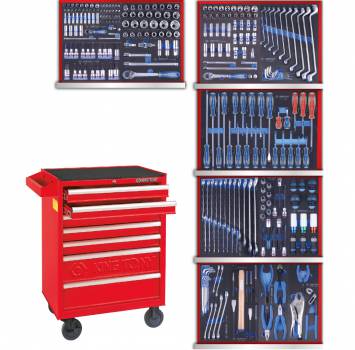 Volledige gereedschapstrolley pro KT - 287 gereedschappen - Volledige gereedschapstrolley pro KT - 287 gereedschappen -