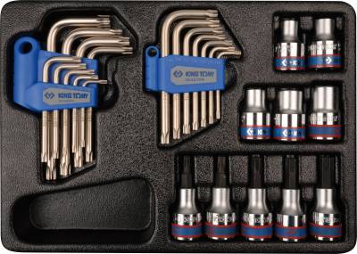 Thermogevormde TORX®, RESISTORX®- inbussleutels, TORX®-doppenen TORX®-schroevendraaierdoppen - 26 dlg  -  