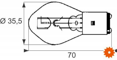 Gloeilamp 12V 45/40W BA20d - B1233 