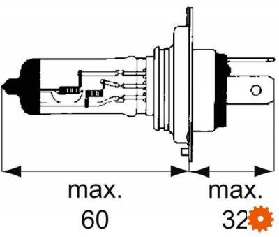 Gloeilamp 12V 60/55W H4 P43t - B1210 