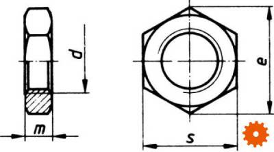 DIN 936 Lage zeskantmoeren metrisch RVS A2 - AISI 304 -  