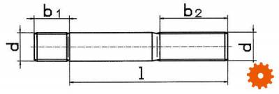 DIN 939 Tapeinden metrisch RVS A2 - AISI 304 -  