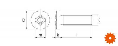 DIN 7985 Bolcilinderschroeven met kruisgleuf metrisch RVS A2 - AISI 304 -  