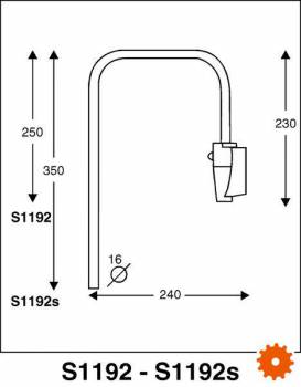 Spiegelarm standaard - CA3001192S 