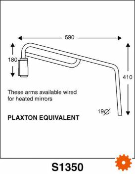 Spiegelarm met bekabeling -  