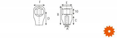 Nylon kogelkop voor gasdrukveer - CA92720 