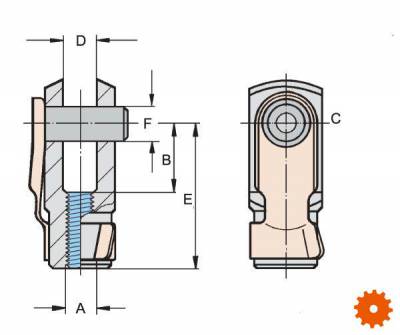 Gaffel met clip DIN71751 - CA98110 
