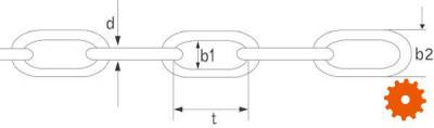 DIN 763 Voetketting RVS  A4 -  AISI 316 -  