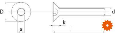 DIN 7991 Verzonken schroeven met binnenzeskant metrisch RVS A2 - AISI 304 -  