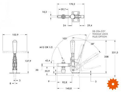 Verticaalspanner Destaco - DE210UR 