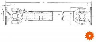 Spline-assen met lastap bouwgrootte 075 -  