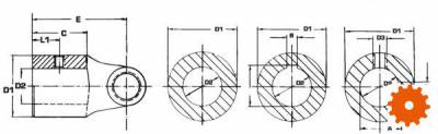 Naafgaffels bouwgrootte 090 -  