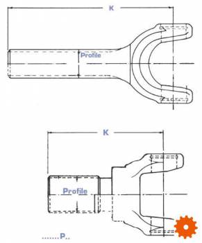 Schuifasgaffels bouwgrootte 090 - EDS20090P322 