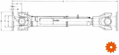 Splineas volprofiel L=270 -  