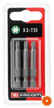 EX.6J3 set met 3 gegroefde bits voor Torx®-schroeven, 1/4