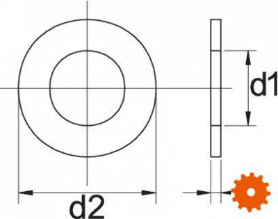 Sluitring M8 messing -  