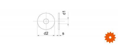 Sluitring M6 zwart -  