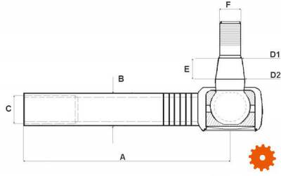 Kogelkop met binnendraad - lang - vanaf 140mm -  