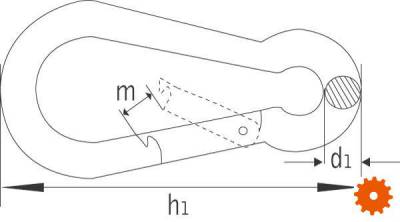 Karabijnhaken  RVS A4 - AISI 316 -  