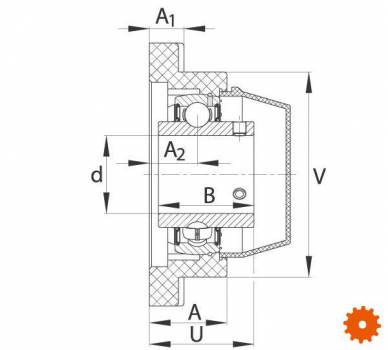 Lagerhuis kunststof INA/FAG, serie RCJY.. TV VA - RCJY25TVVA 