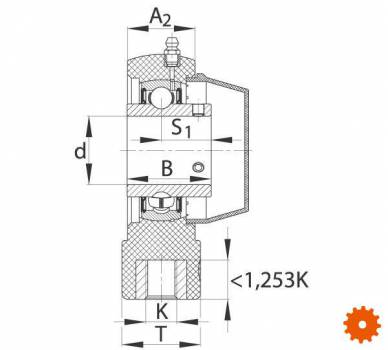 Lagerhuis kunststof INA/FAG, serie RTUEY.. TV VA - RTUEY25TVVA 