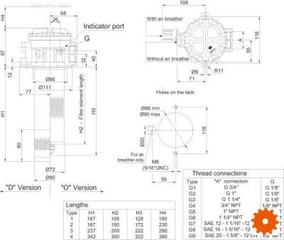 Terugloopfilter MPH 110-2-A25 - MPH1102A25 