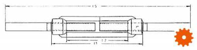 DIN 1480 Spanschroeven 2 aanlaseinden zwart -  