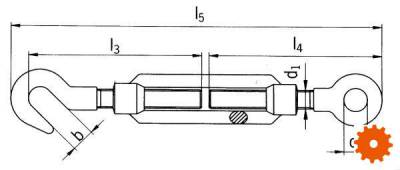 DIN 1480 Spanschroeven haak/oog RVS A2 - AISI 304 -  