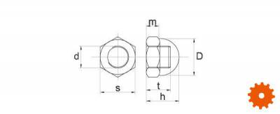 DIN 1587 Dopmoeren metrisch nylon -  