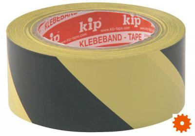 Tape PVC Zwart/geel 33m -  