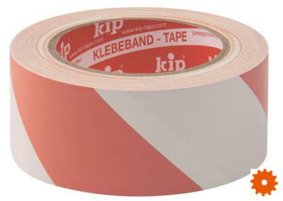 Tape PVC rood/wit 33m -  