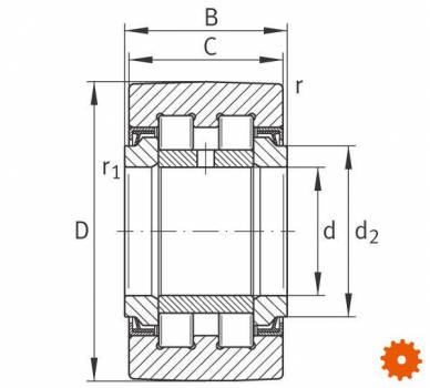 Looprollen / steunrollen Ã©Ã©n- en tweerijig INA/FAG, serie PWTR..2RS - PWTR30722RSA 