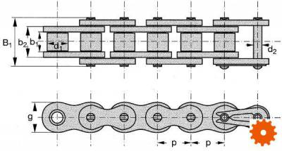 Rollenketting - ASA / DIN 8188 - simplex - zelfsmerend - Tsubaki - RSD401LAMBDA 