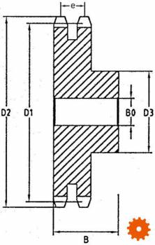 Kettingwielen voorgeboord - BS / DIN 8187 - Duplex 1.1/4
