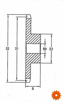 Kettingwielen voorgeboord - BS / DIN 8187 - simplex 1/2