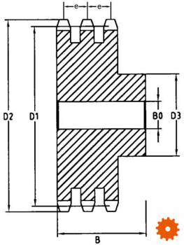 Kettingwielen voorgeboord - BS / DIN 8187 - Triplex 5/8