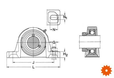 Lagerhuis staand model SKF -  