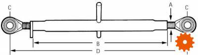 Topstangen M24 x 3,0 - M36 x 3,0 Black Line -  